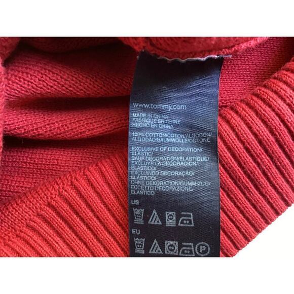 Tommy hilfinger men’s long sleeve quarter zip sweatshirt classic red size XXL - Picture 4 of 4